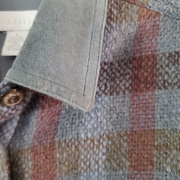 J. Jill Women's Button Down Shirt Wool Blend Size Small Plaid Shacket - Picture 3 of 6